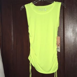 NWT neon yellow workout top